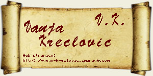 Vanja Kreclović vizit kartica